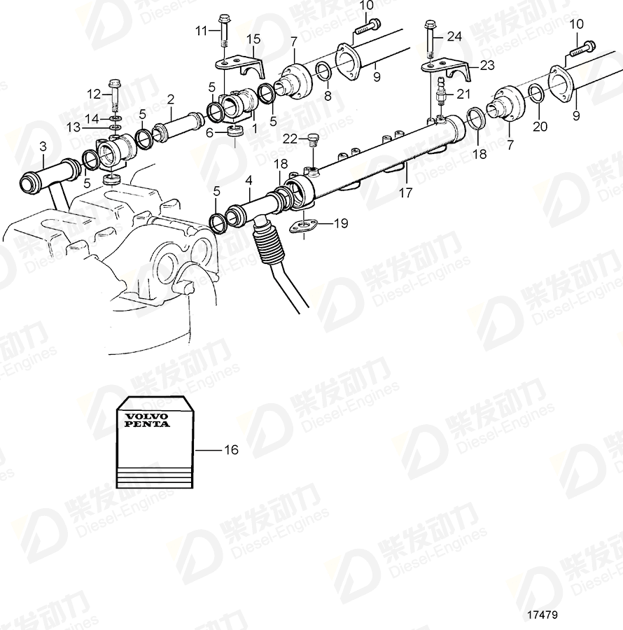 VOLVO Shut-off cock 966871 Drawing